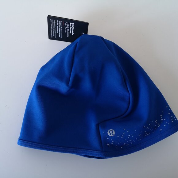 NWT LULULEMON SYMB Blue Tech Fleece Cold Terrain Run Beanie Hat Men's OS - Picture 3 of 7